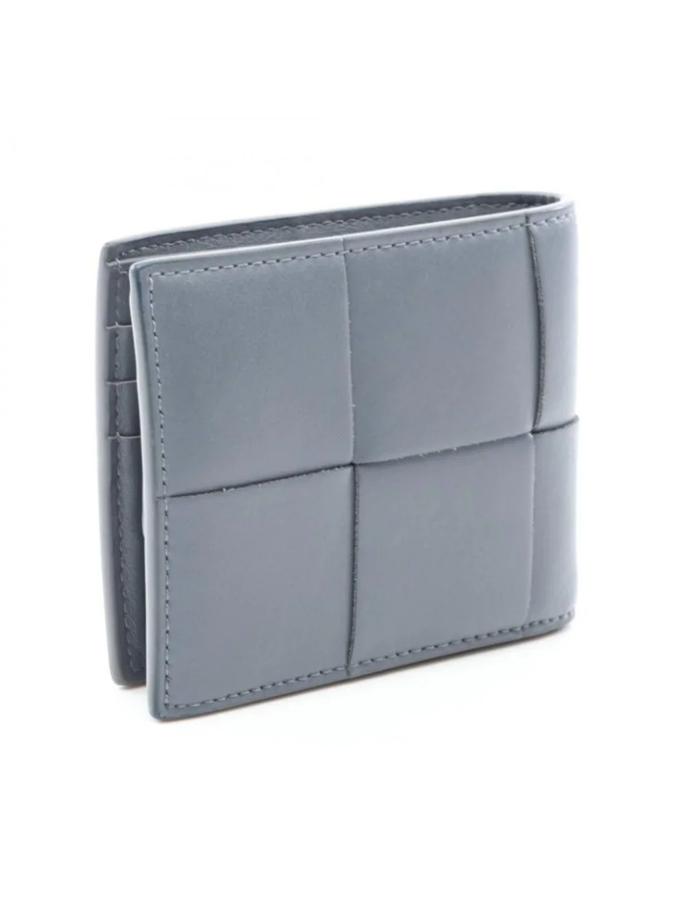 Bottega Veneta Bifold Wallet Maxi Intrecciato Gray Leather Cassette